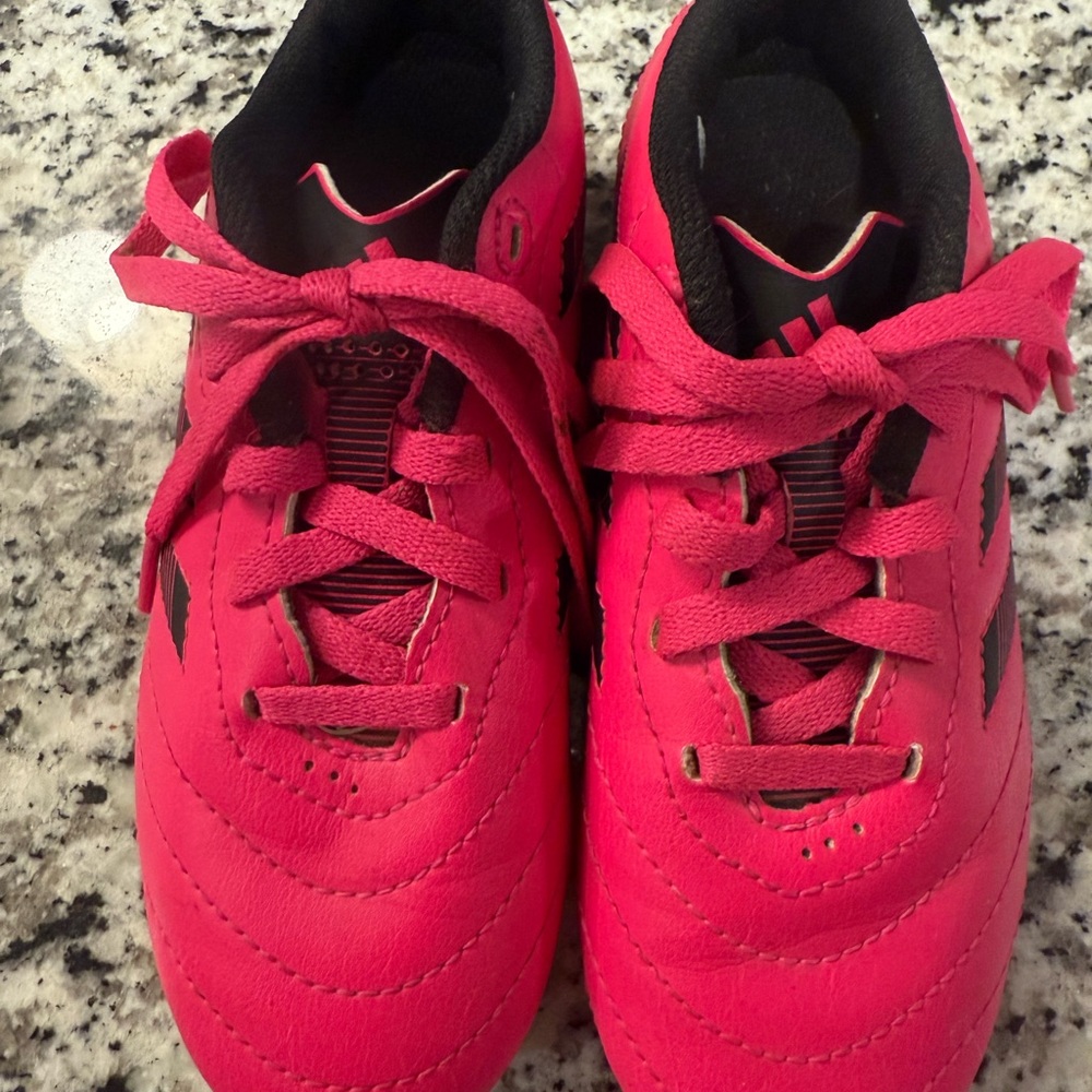 Adidas Pink and Black Soccer Cleats